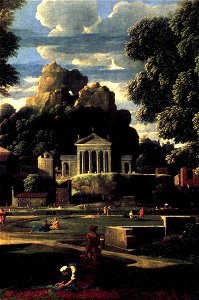 Nicolas Poussin - Landscape with the Gathering of the Ashes of Phocion by his Widow (detail) - WGA18326