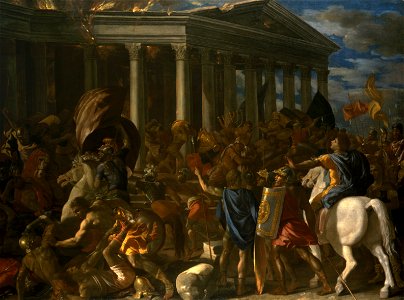 Nicolas Poussin - The Destruction and Sack of the Temple of Jerusalem - Google Art Project. Free illustration for personal and commercial use.
