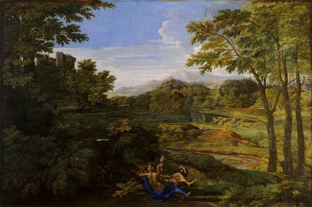 Nicolas Poussin - Paysage avec deux nymphes et un serpent - Google Art Project