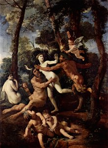 Nicolas Poussin - Pan et Syrinx. Free illustration for personal and commercial use.
