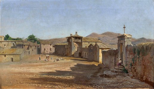 Niels Bredal - Torvet i Anticoli Corrado, Italien - KMS4270 - Statens Museum for Kunst