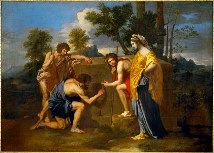 Nicolas Poussin - Et in Arcadia ego (deuxième version). Free illustration for personal and commercial use.
