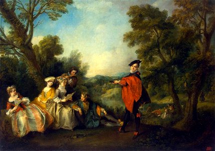 Nicolas Lancret - Concert in the Park - WGA12421. Free illustration for personal and commercial use.