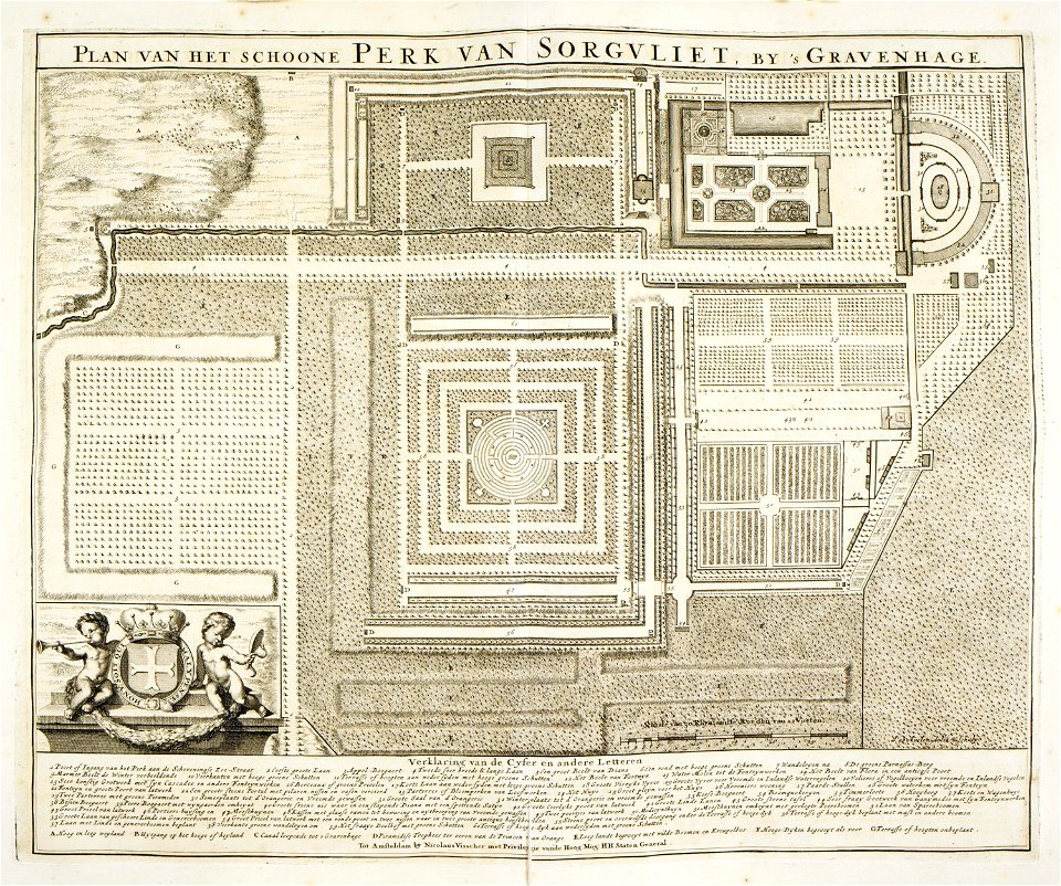 Nicolas Visscher - Plan van het Schoone park van Sorgvliet, c.1700 (BL Maps C.9.d.9.)