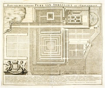 Nicolas Visscher - Plan van het Schoone park van Sorgvliet, c.1700 (BL Maps C.9.d.9.)
