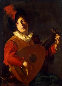 Nicolas Tournier - Lute Player - WGA23041. Free illustration for personal and commercial use.