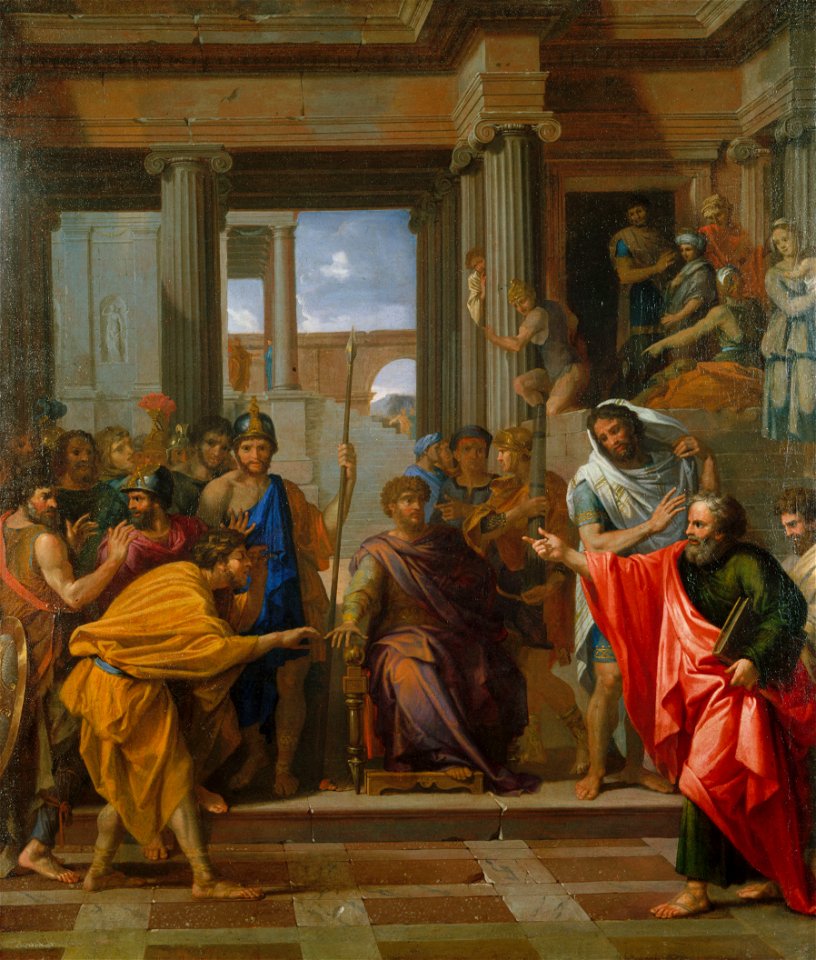 Nicolas Loir - Saint Paul rend aveugle le faux prophète Barjésu Esquisse (ou réduction) pour le may de Notre-Dame de 1650 - P2173 - Musée Carnavalet