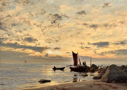 Amaldus Nielsen - Beach side, Naerland, after Rain (1887)