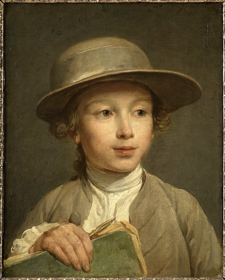 Nicolas-Bernard Lépicié - Portrait of a Boy with a Drawing Book, possibly a Pupil of the Artist - 870 - Rijksmuseum