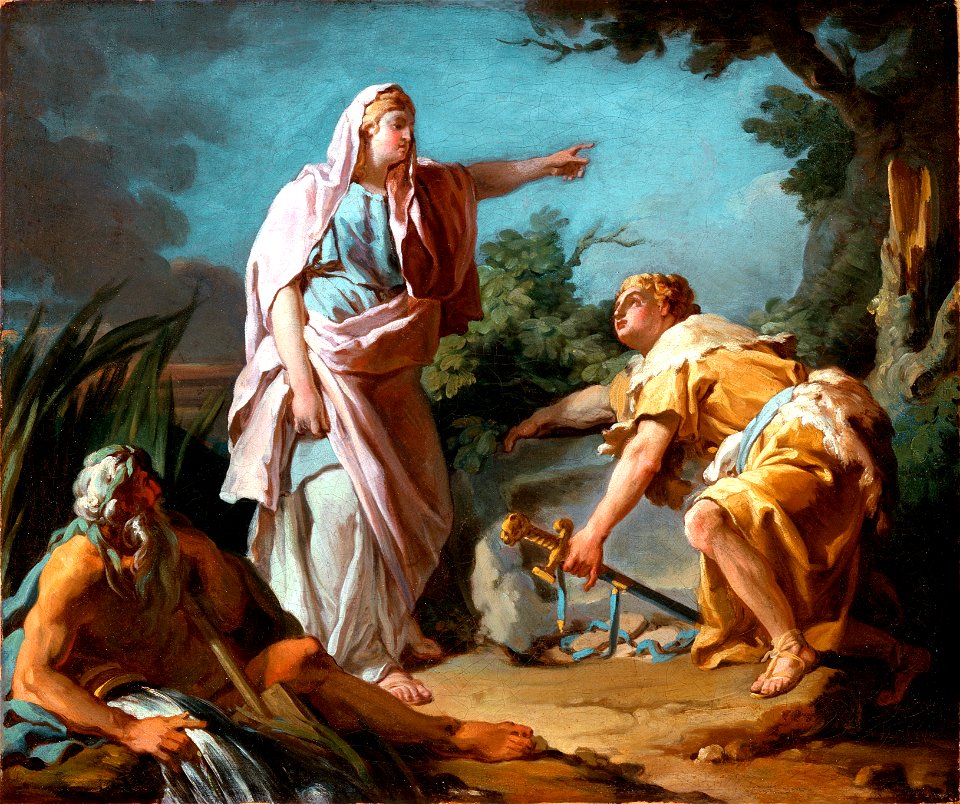 Nicolas-Guy Brenet - Aethra Showing her Son Theseus the Place Where his Father had Hidden his Arms