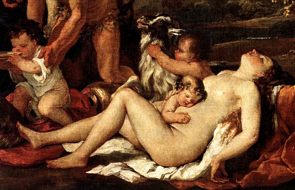 Nicolas Poussin - The Nurture of Bacchus (detail) - WGA18286