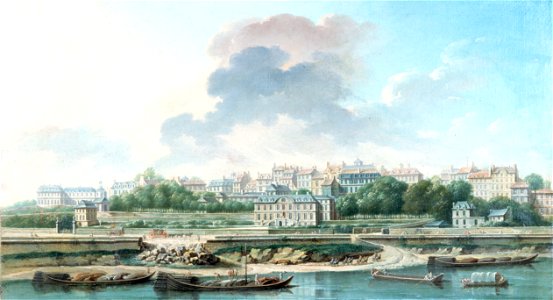 Nicolas Jean-Baptiste Raguenet - Le Quai et le Village de Passy, vus de la rive gauche - P278 - Musée Carnavalet
