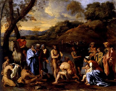 Nicolas Poussin - St John the Baptist Baptizes the People - WGA18294
