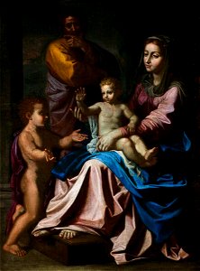 Nicolas Poussin (1594-1665) (attributed to) - The Holy Family with the Infant Saint John - L.F9.1943.4.0 - Leicester Museum ^ Art Gallery