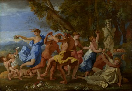 Nicolas Poussin - Bacchanal before a Statue of Pan - WGA18284. Free illustration for personal and commercial use.