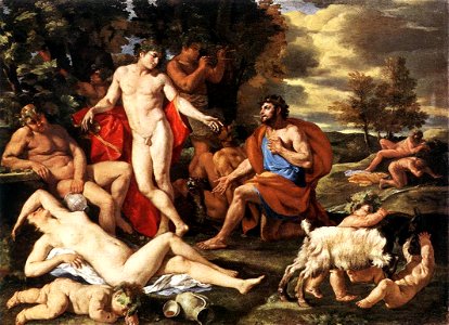 Nicolas Poussin - Midas and Bacchus - WGA18272. Free illustration for personal and commercial use.