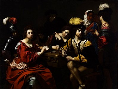 Nicolas Régnier - Cardsharps and Fortune Teller - WGA19040. Free illustration for personal and commercial use.