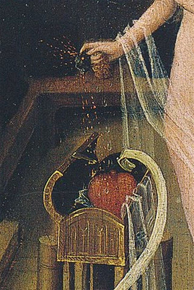 Niederrheinischer Meister - Liebeszauber (Detail Schatulle mit Herz)
