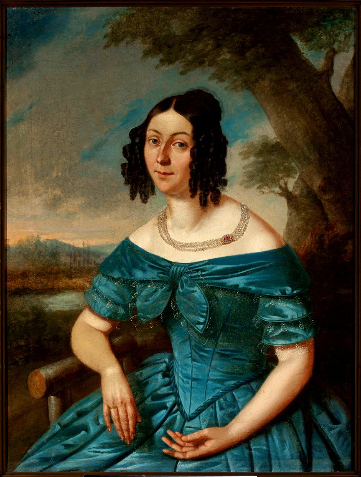 Nieznany malarz polski - Portrait of a lady in a blue dress - MP 2758 MNW - National Museum in Warsaw