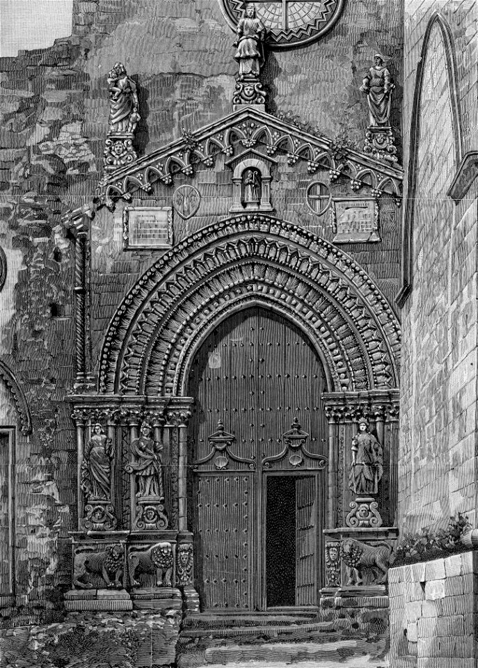 Nicosia – Porta principale del Duomo (xilografia)