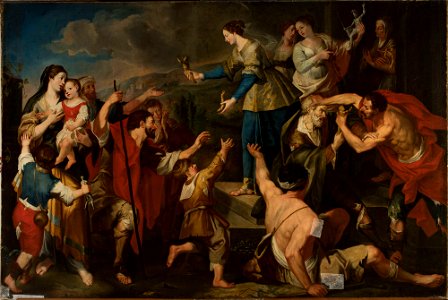 Nieznany malarz flamandzki - Saint Christina giving idols of gold to the poor - M.Ob.1033 - National Museum in Warsaw