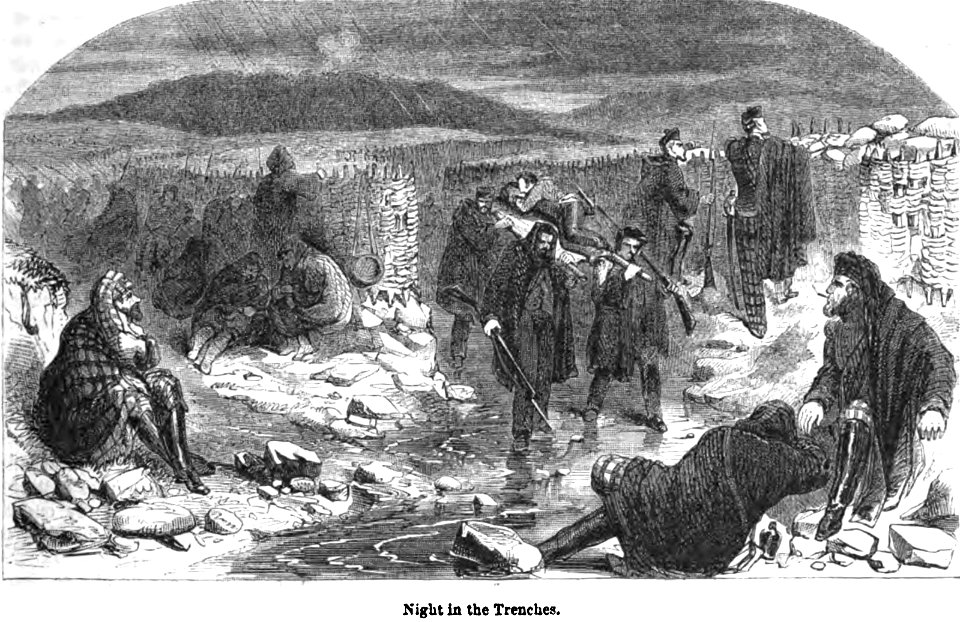 Night in the Trenches. George Dodd. Pictorial history of the Russian war 1854-5-6