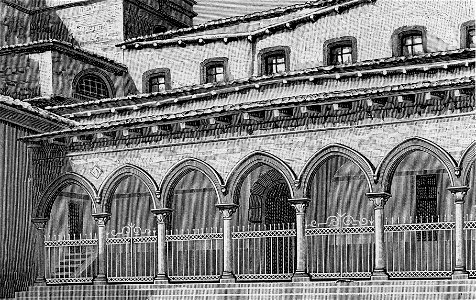 Nicosia – Portico del Duomo (xilografia)