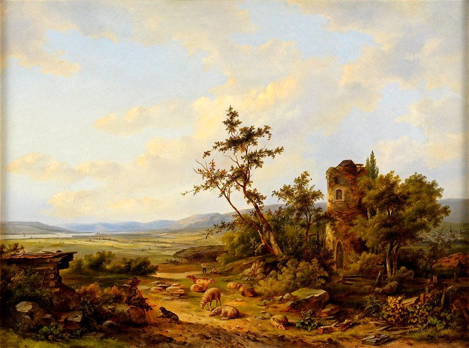 Nicolaus Berkhout Landschaft mit Burgruine 1847