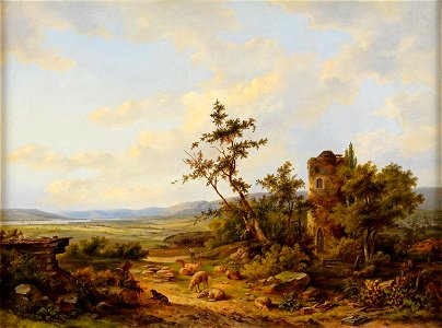 Nicolaus Berkhout Landschaft mit Burgruine 1847