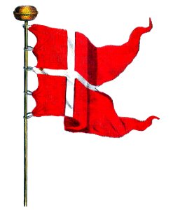 Nieuwe Hollandse scheeps-bouw 1695, Plate 57 (Koninglyke Deense vlag)