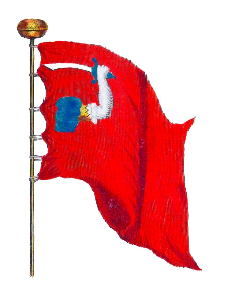 Nieuwe Hollandse scheeps-bouw 1695, Plate 61 (Poolse Konings vlag)