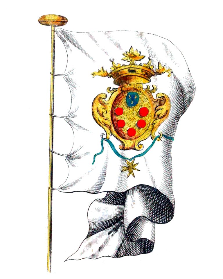 Nieuwe Hollandse scheeps-bouw 1695, Plate 44 (Vlag van Toscaanen)