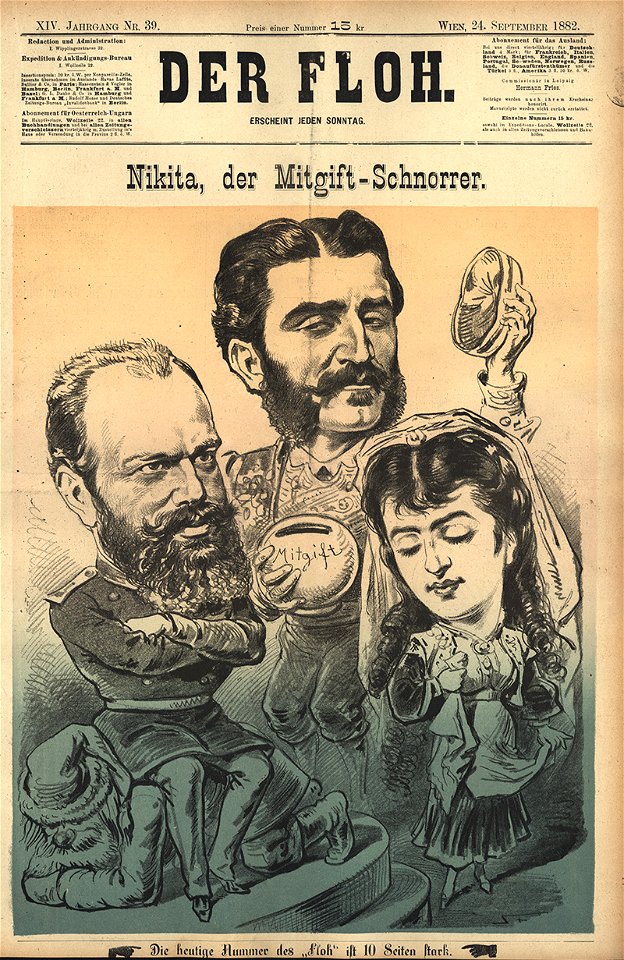 Nikita, der Mitgift-Schnorrer - Karel Klíč - Der Floh, 1882. Free illustration for personal and commercial use.