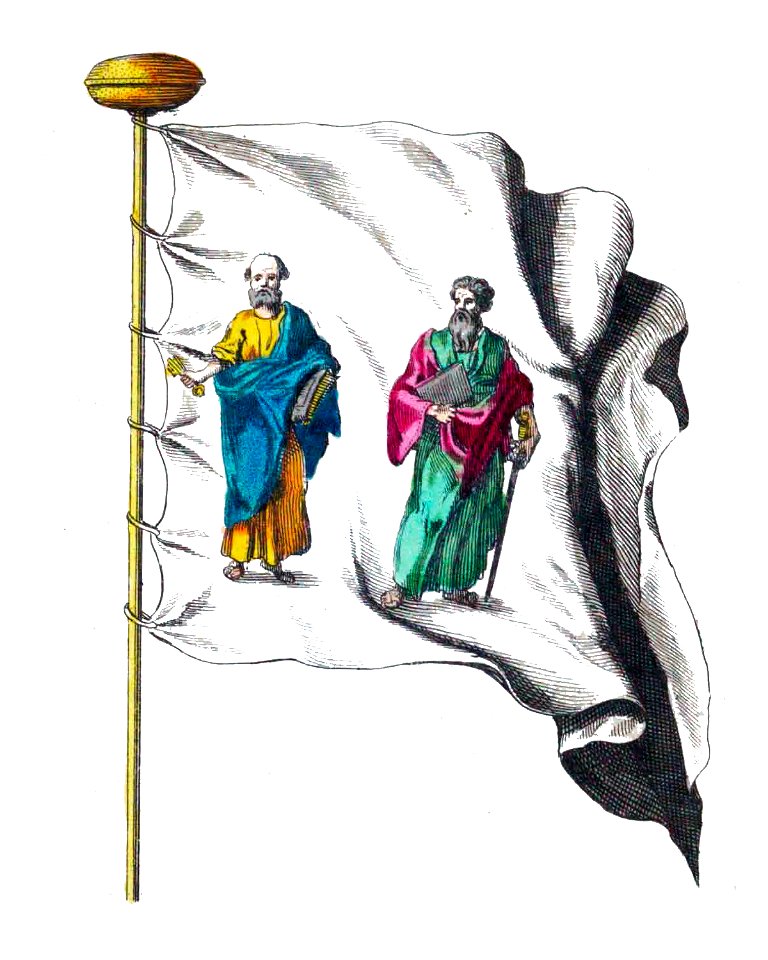 Nieuwe Hollandse scheeps-bouw 1695, Plate 27 (Vlag van de Paus van Romen)