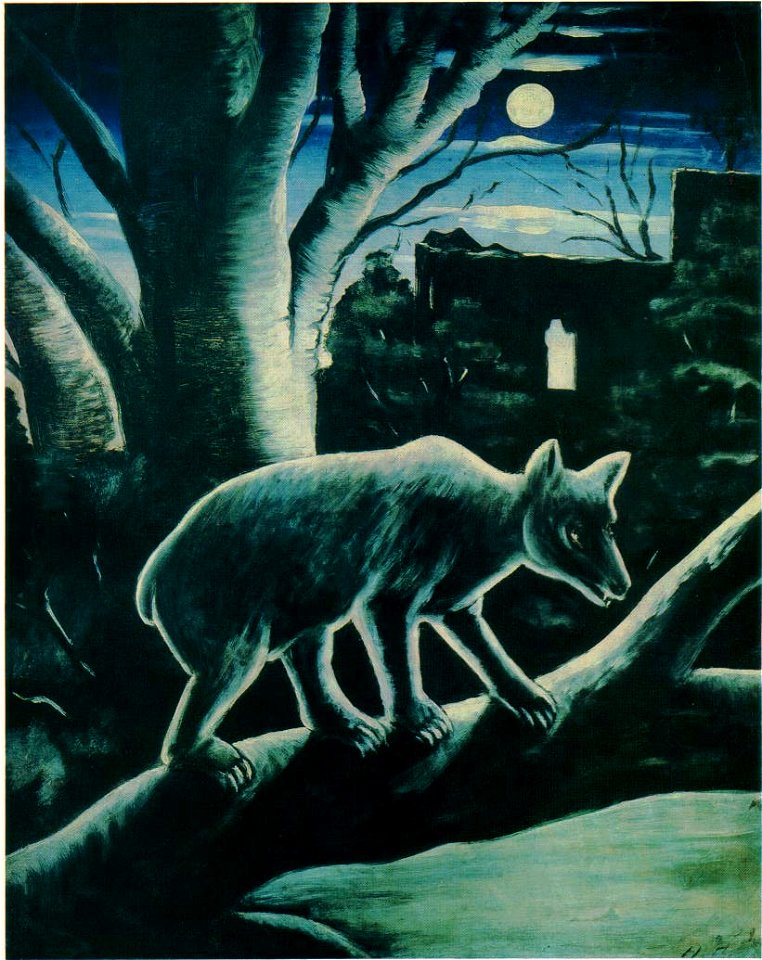 Niko Pirosmani. A Fox in a Moon Night. Oil on oilcloth. State Art Museum of Georgia, Tbilisi, Georgia