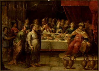Nieznany malarz flamandzki - Belshazzar's feast (Daniel 5-1-31) - M.Ob.1471 MNW - National Museum in Warsaw