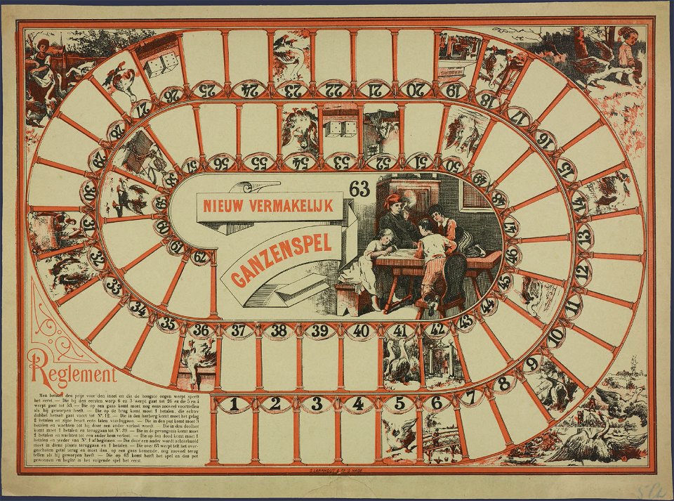 Nieuw vermakelijk ganzenspel-Catchpenny print-SMC K 0160