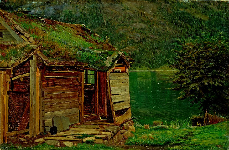 Amaldus Nielsen - Farmhouse at Balestrand - Google Art Project