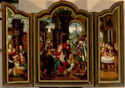 Nieznany malarz niderlandzki - Triptych, Adoration of the Magi, Adoration of the Shepherds, Circumcision - M.Ob.2580-1-3 MNW - National Museum in Warsaw