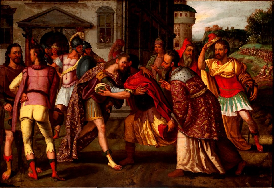 Nieznany malarz niderlandzki - Absalom propitiating friends (2 Samuel 15-2-5) - 184751 MNW - National Museum in Warsaw