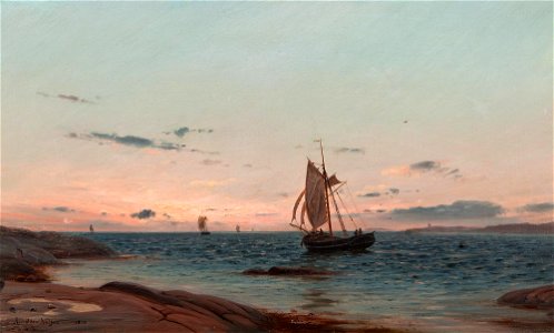 Amaldus Nielsen - Morning Mood by the coast (1878)