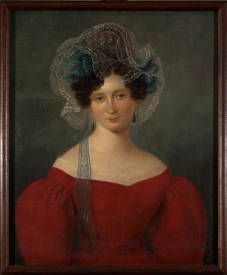 Nieznany malarz polski - Portrait of a lady in a red dress - MP 1014 MNW - National Museum in Warsaw
