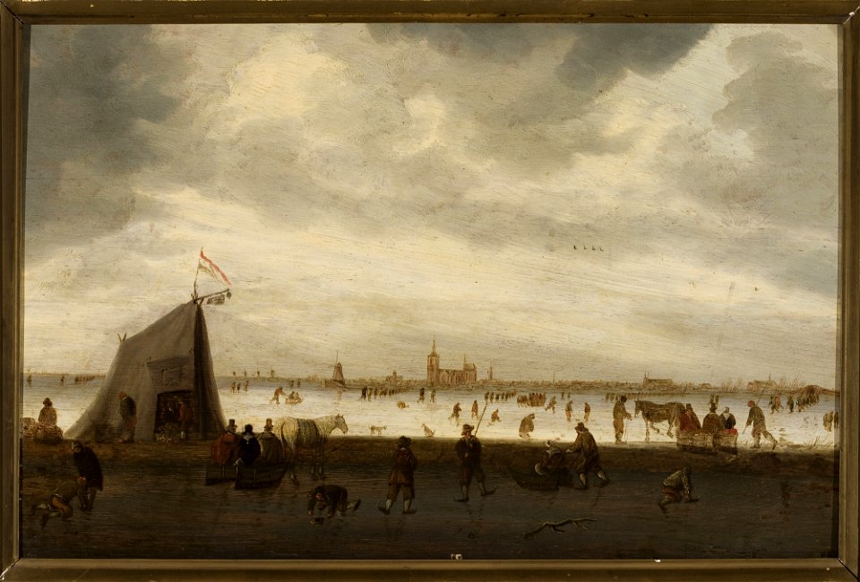Nieznany malarz holenderski - Skating near the city - M.Ob.1694 MNW - National Museum in Warsaw