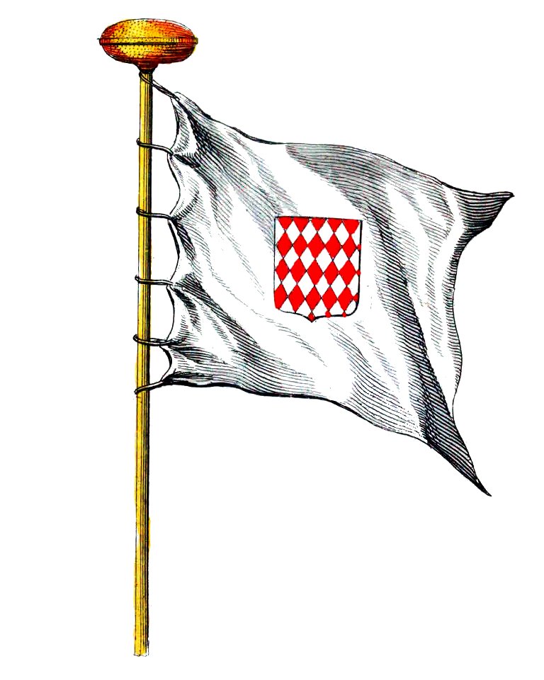 Nieuwe Hollandse scheeps-bouw 1695, Plate 46 (Vlag van Monaco)