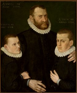 Nieznany malarz niderlandzki - Portrait of a man and two boys - M.Ob.2484 - National Museum in Warsaw