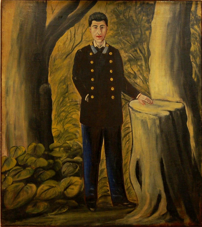 Niko Pirosmani. Portrait of Ilya Zdanevich. 1913. Oil on oilcloth