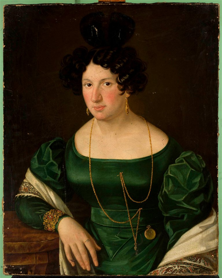 Nieznany malarz polski - Portrait of a woman in a green dress - MP 2657 - National Museum in Warsaw