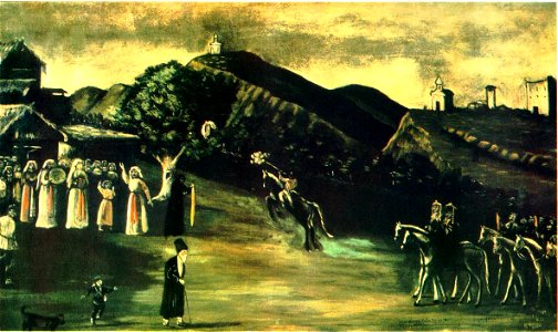 Niko Pirosmani. Wedding in the Old-Time Georgia. 1916. Oil on oilcloth. State Art Museum of Georgia, Tbilisi, Georgia