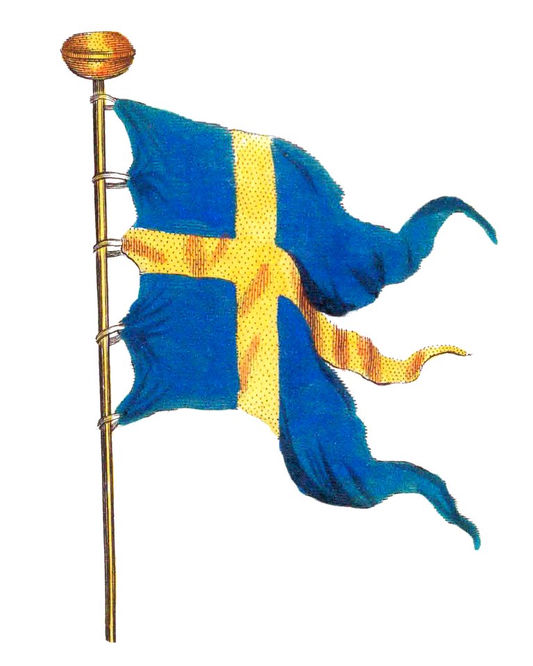 Nieuwe Hollandse scheeps-bouw 1695, Plate 60 (Sweedse Koninglyke vlag)