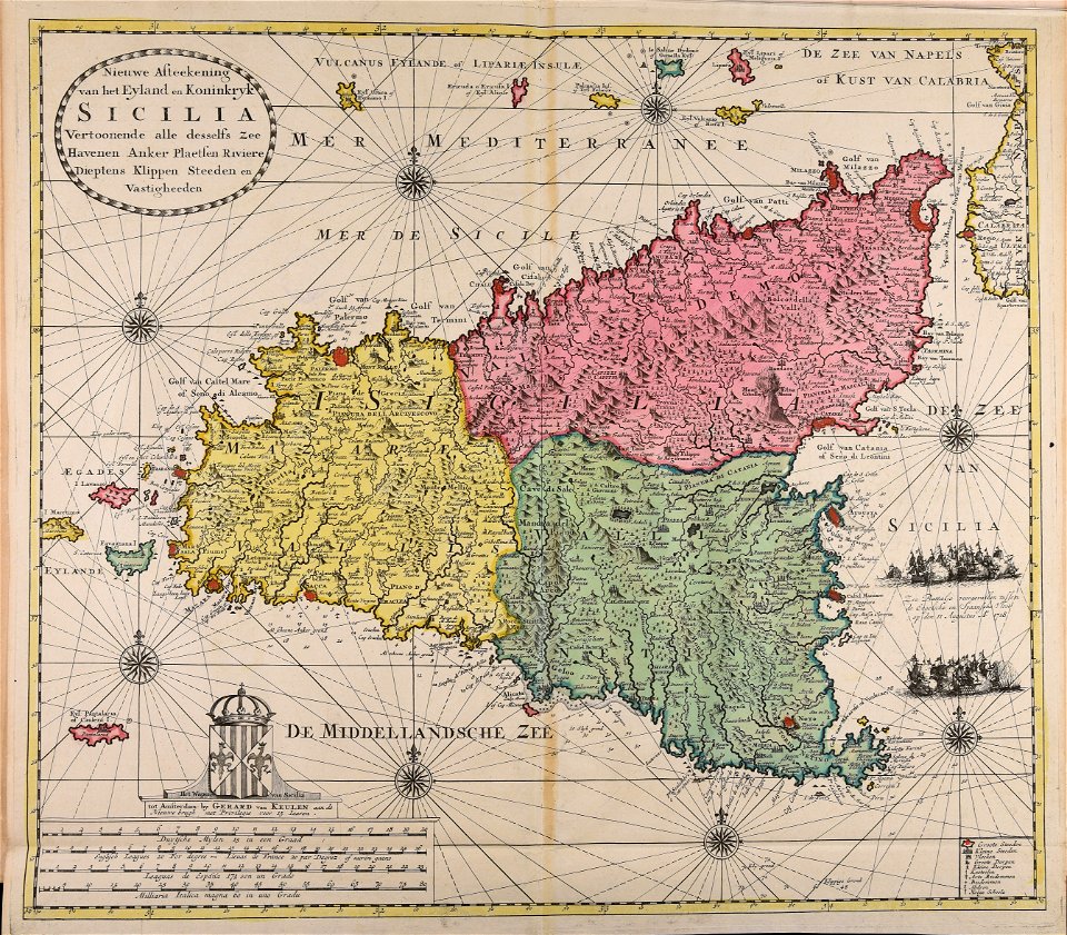 Nieuwe Afteekening van het Eyland of Koninkryk Sicilia - CBT 5882661